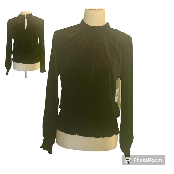 Laundry By Shelli Segal Tops - Laundry by Shelli Segal Small black velour top New With Tags polyester blend